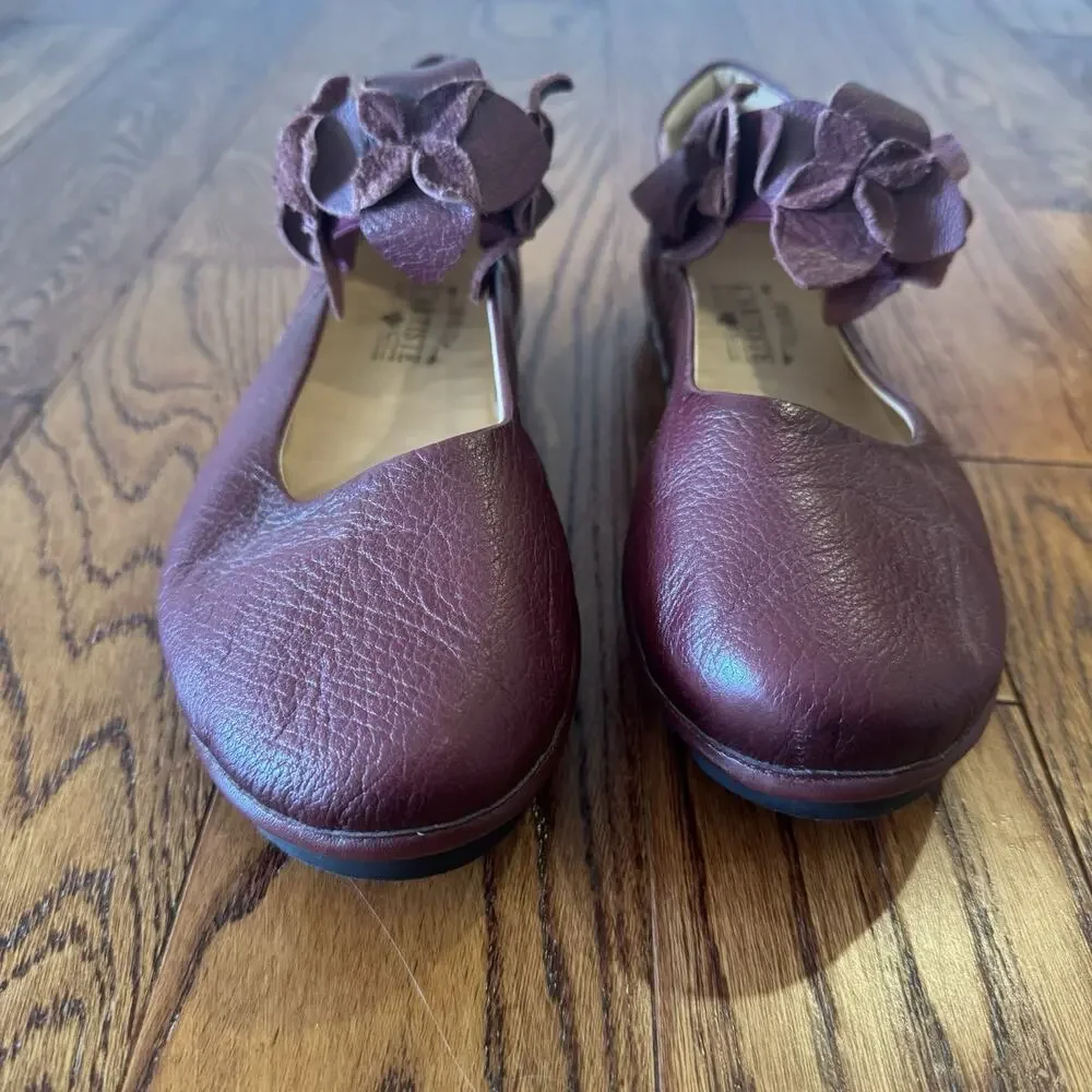 Spring Step L'Artiste Talulla 39 Women's Shoes 8.5 Burgundy Floral Ballet Flats